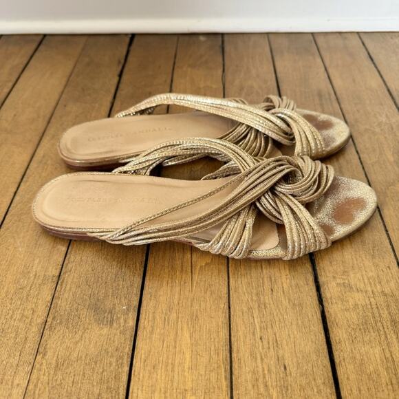 Loeffler Randall Gold Metallic Strappy Knotted Sandals 8.5 - Picture 3 of 7
